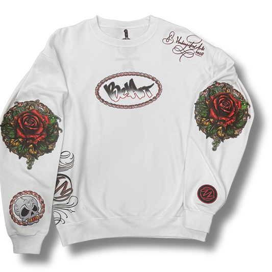 BeArt White Crew Neck Sweatshirt