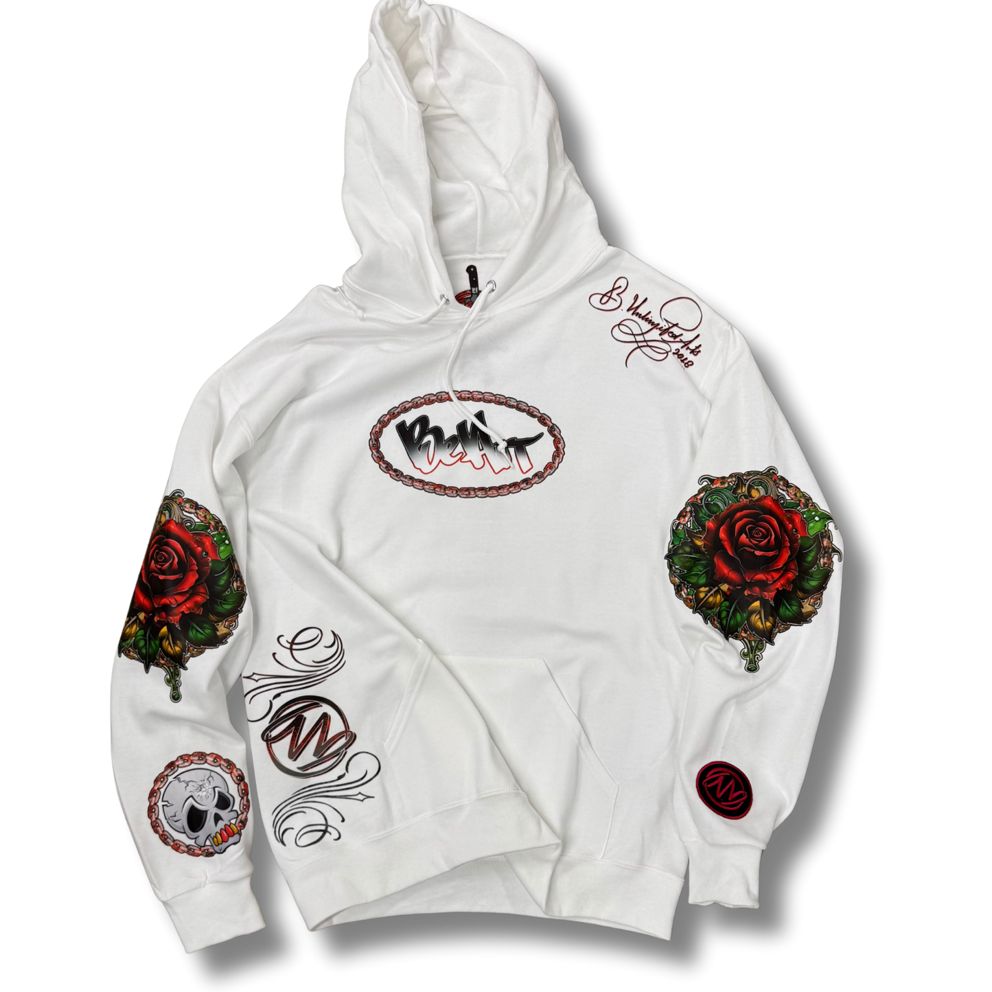 BeArt White Unisex Pullover Hoodie