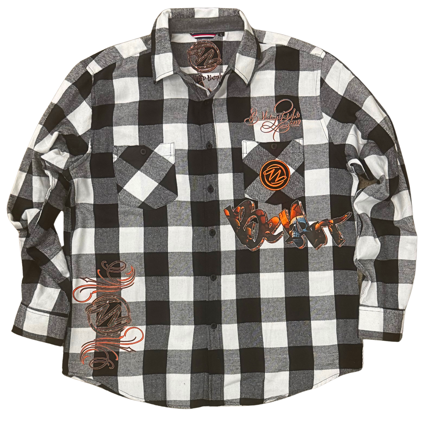 Be Art Plaid Flannel in Black and White