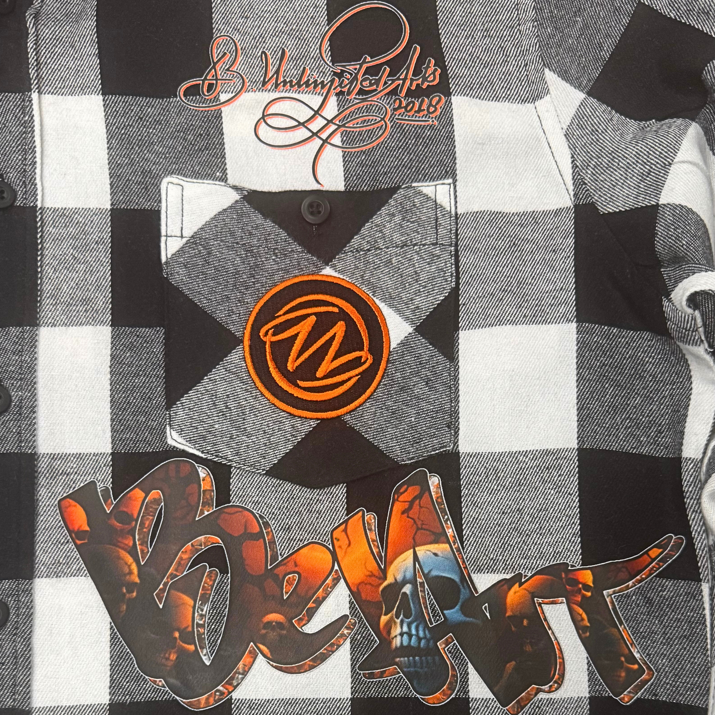 Be Art Plaid Flannel in Black and White