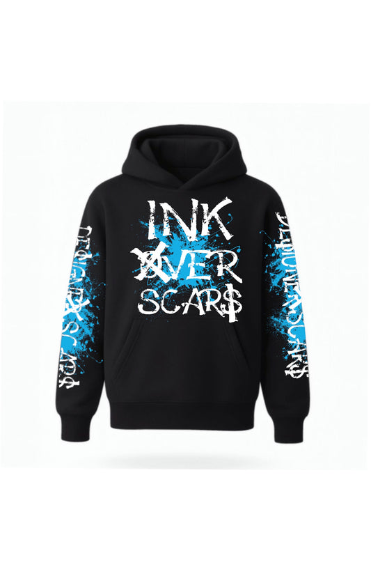 Ink Over Scars Hoodie- Electric Blue Edition