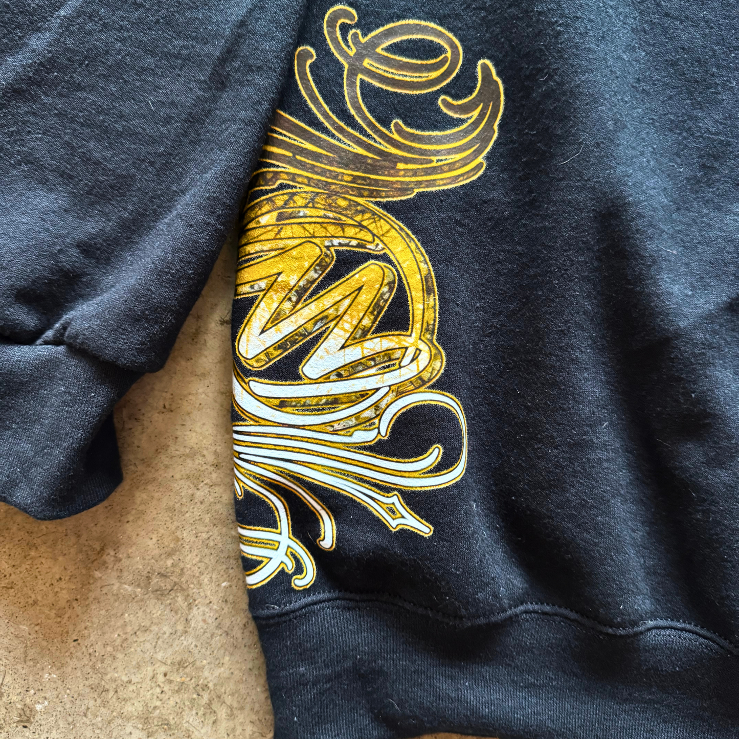 Be Art Coup de Grace Crewneck Sweatshirt- Black and Gold