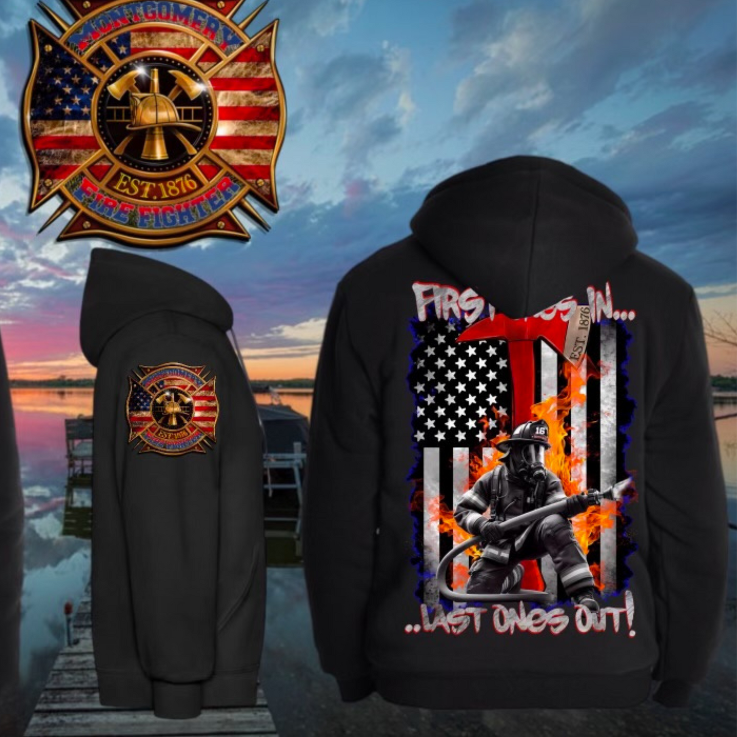 Fire Department Unisex Zip Up Hoodie