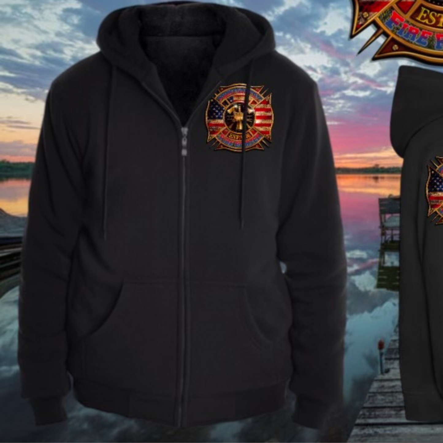 Fire Department Unisex Zip Up Hoodie