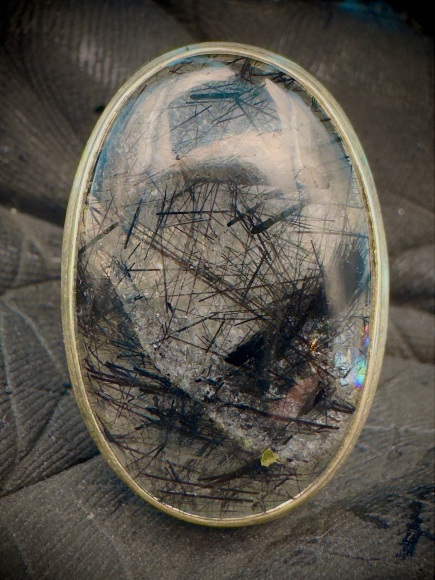 The Mystery Moss Agate Ring in size 6