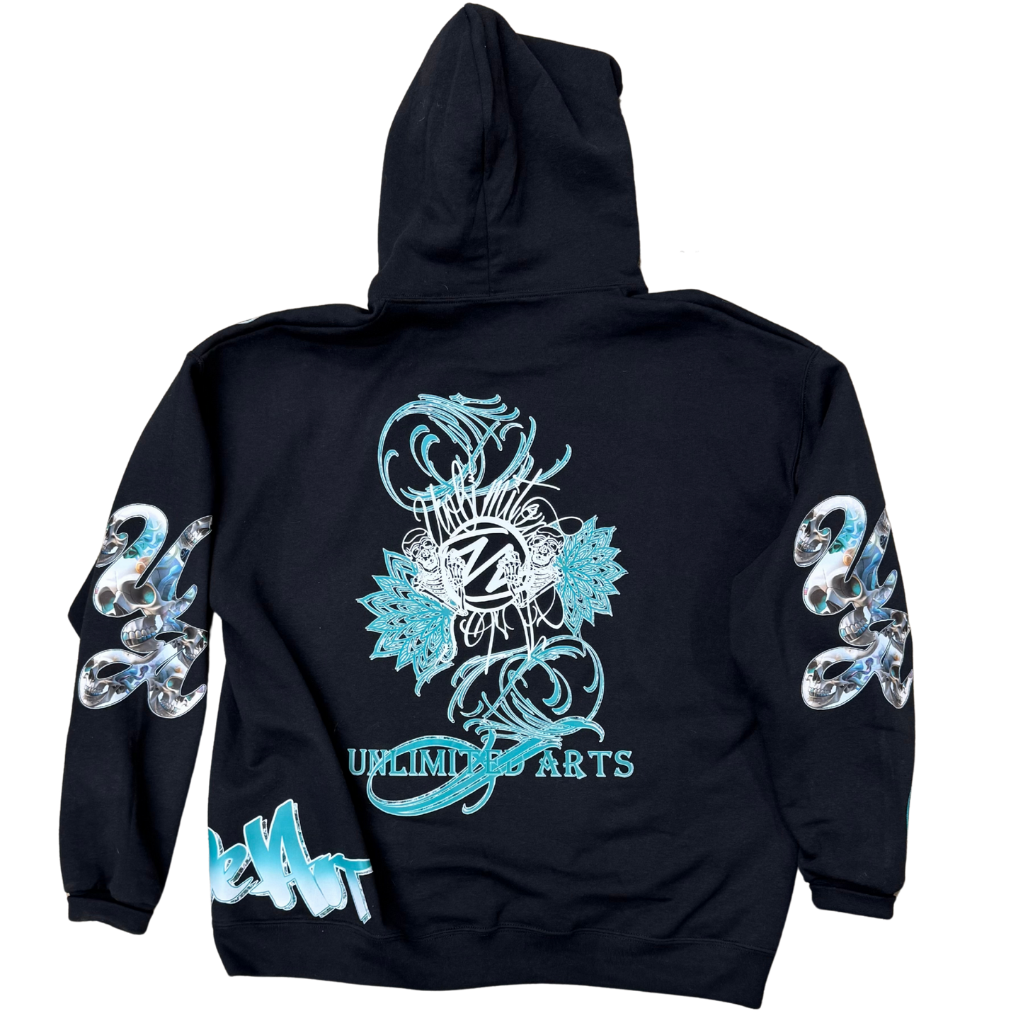 Unlimited Teal skull Mandela Hoodie