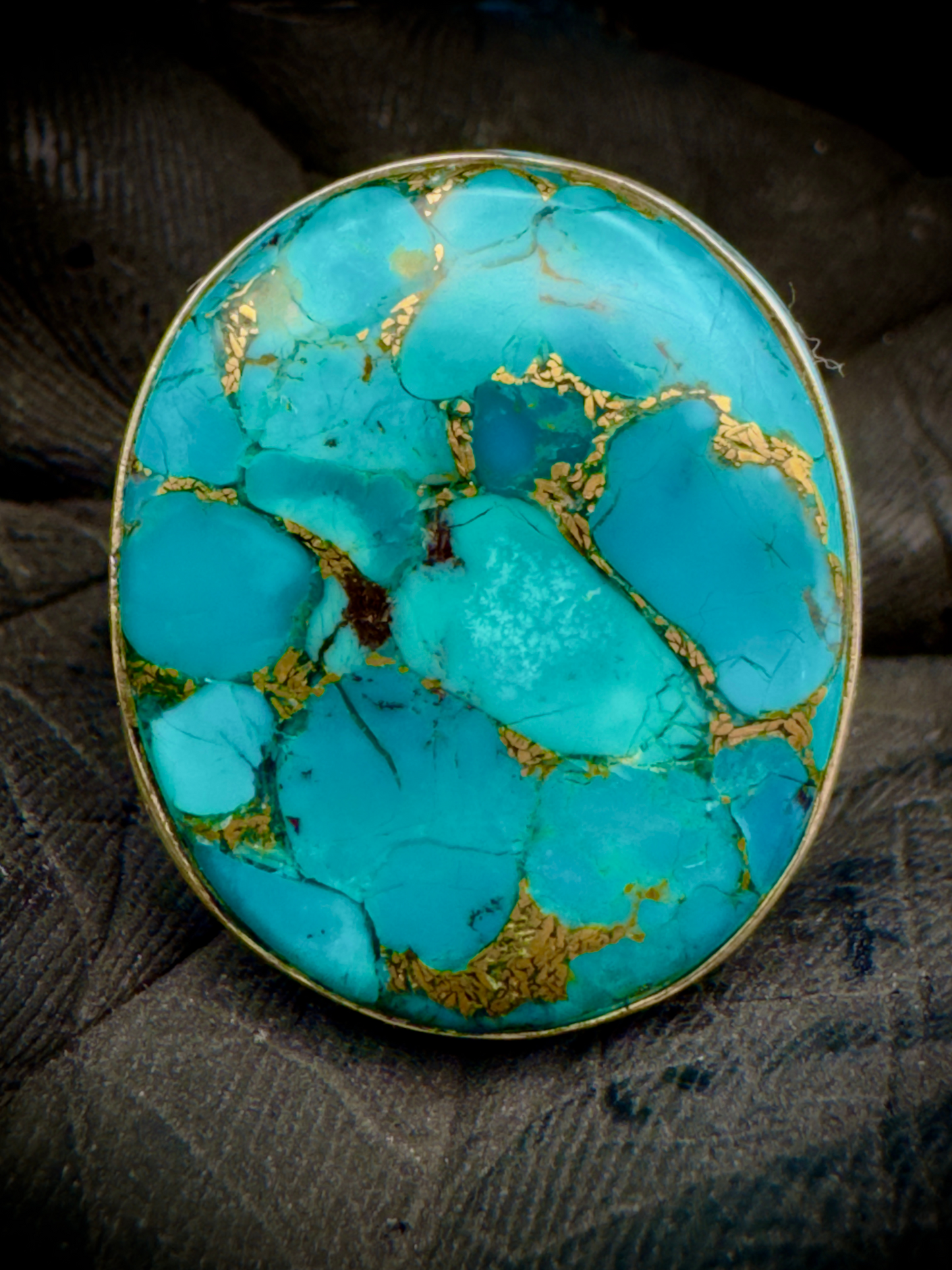 The Bountiful Round Turquoise Ring in size 7.5