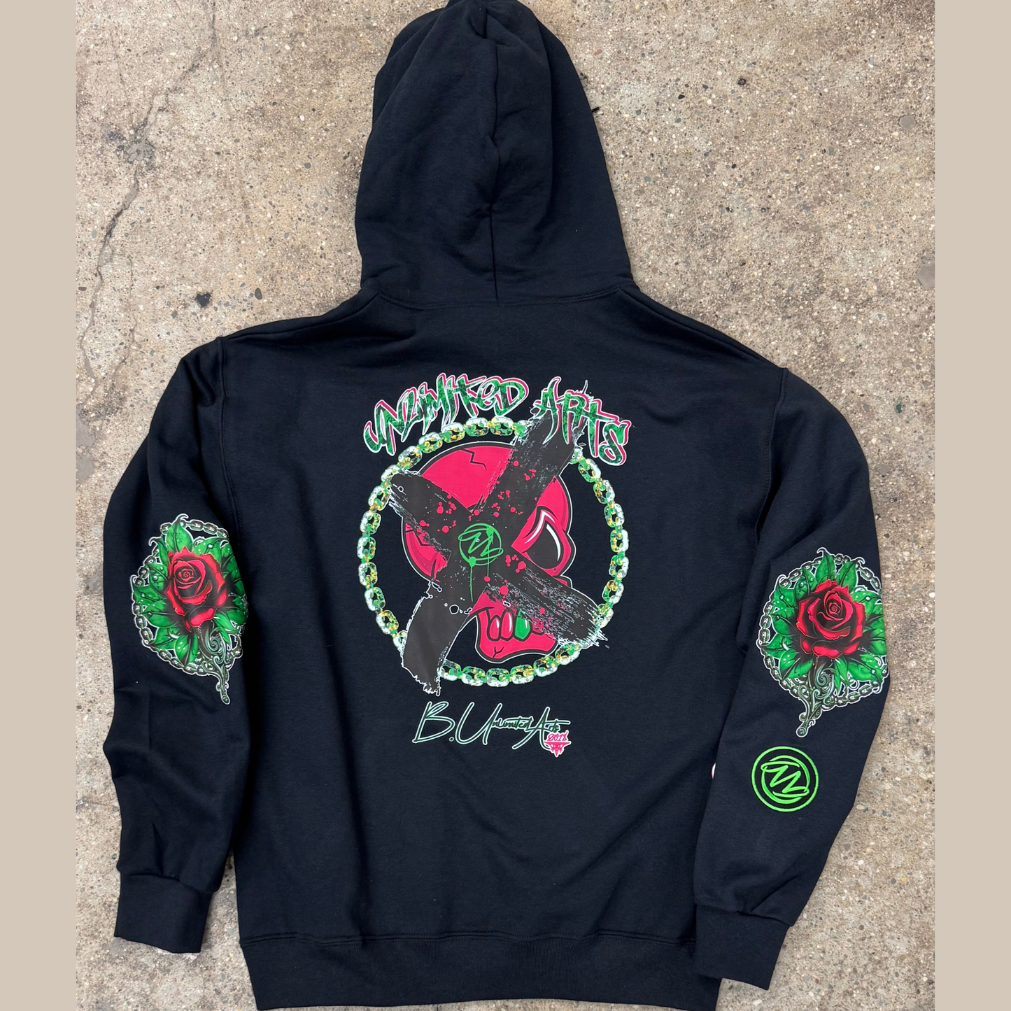 Bonez 'N Blossoms Unisex Pull Over Hoodie