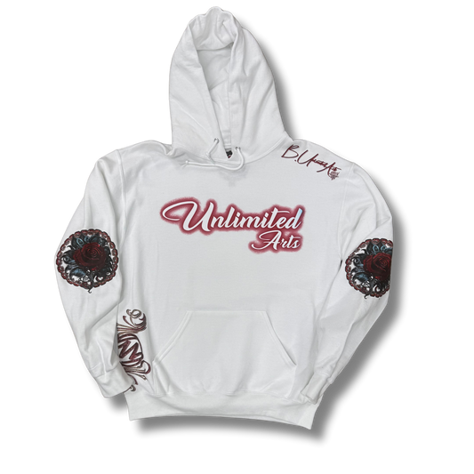 Unlimited Arts Cuts like a Thorn White Hoodie