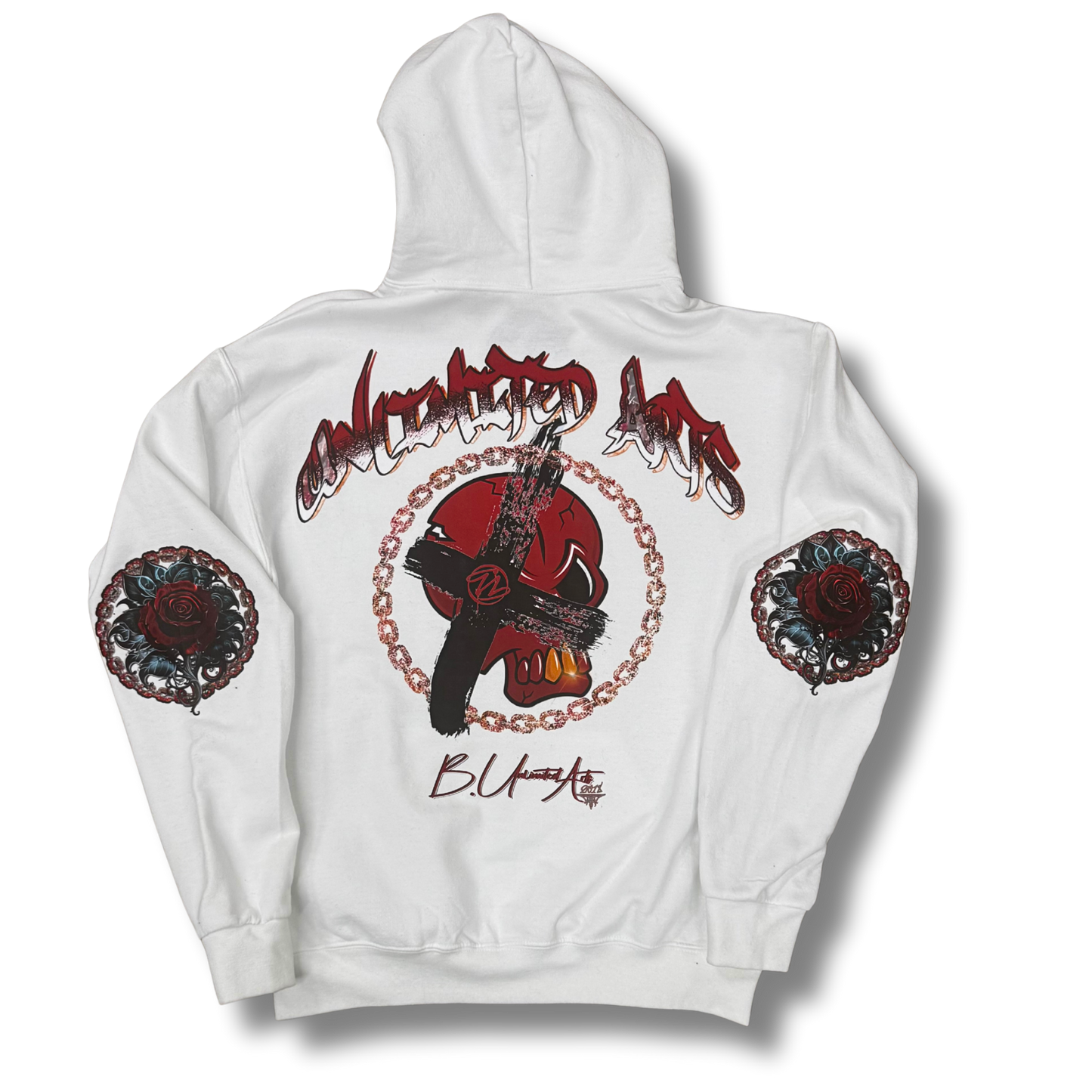 Unlimited Arts Cuts like a Thorn White Hoodie