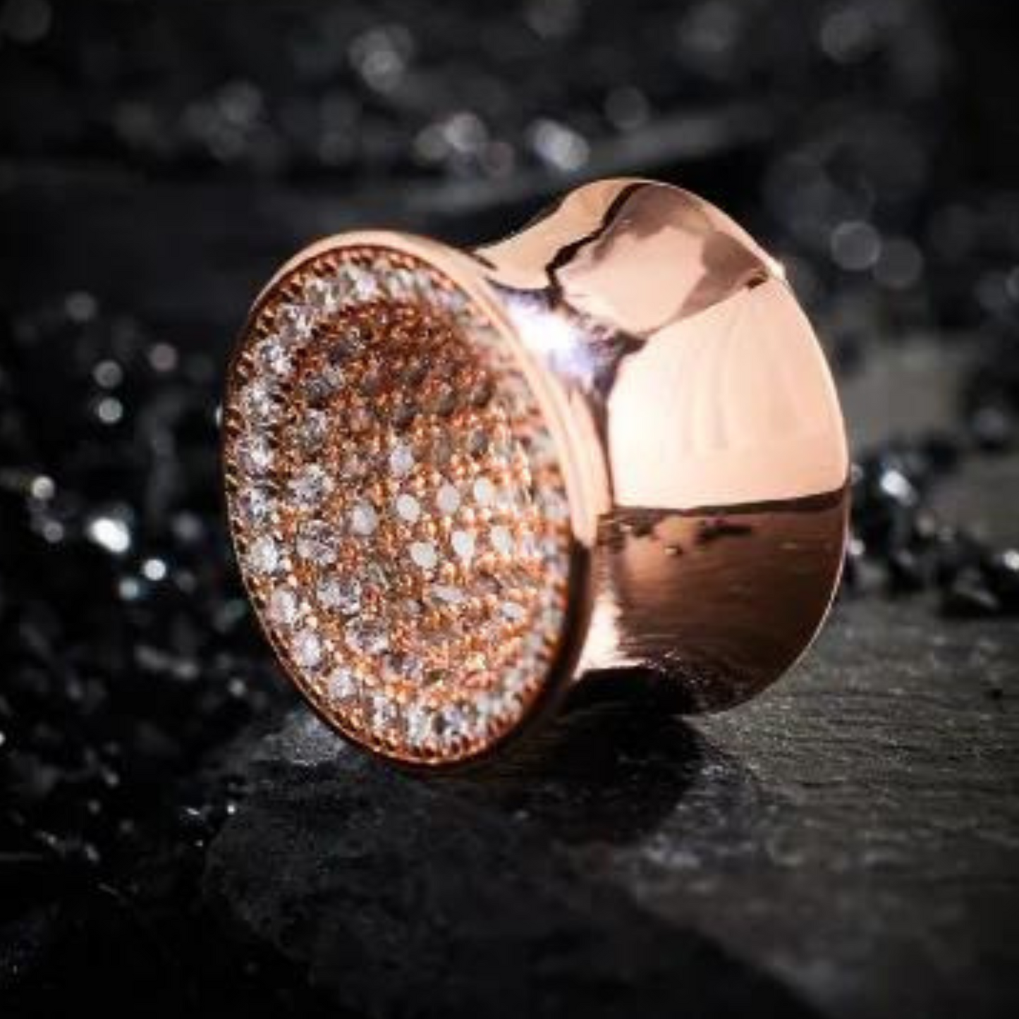 S925 Stars Shining Zircon Ear Gauge Tunnel(2Pcs)