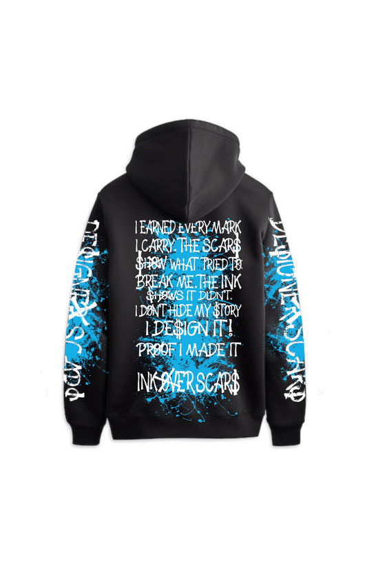 Ink over scars electric blue edition