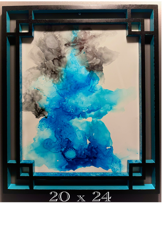 Baby Blue Smoke- 20"X24" Wall Art