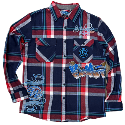BeArt Blue and Red Plaid Shirt