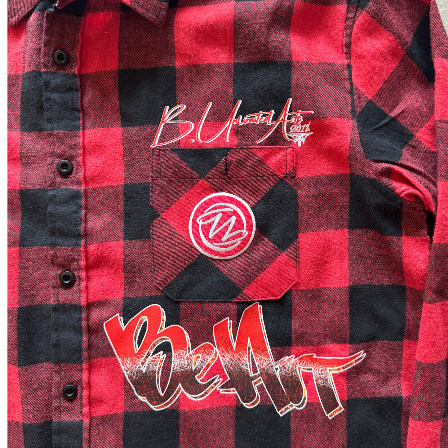 Be Art Buffalo Plaid Flannel- Red and Black