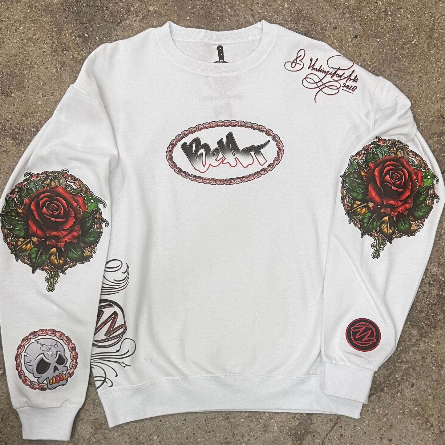 BeArt White Crew Neck Sweatshirt