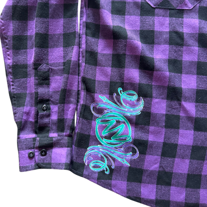 Be Art Buffalo Plaid Shirt in Purple and Black