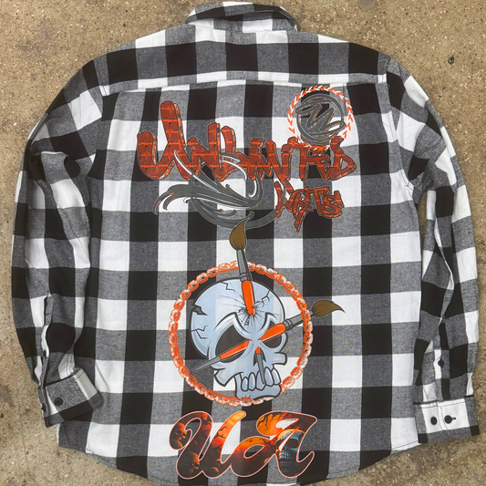 Be Art Plaid Flannel in Black and White