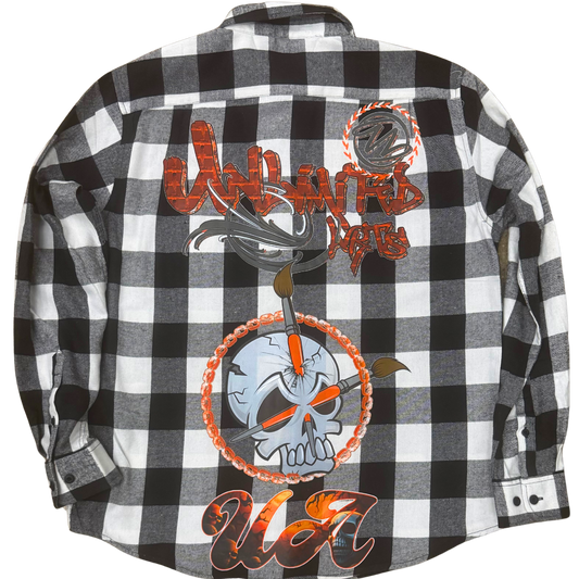 Be Art Plaid Flannel in Black and White