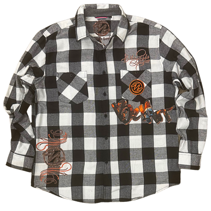 Be Art Plaid Flannel in Black and White