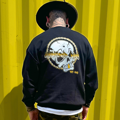 Be Art Coup de Grace Crewneck Sweatshirt- Black and Gold