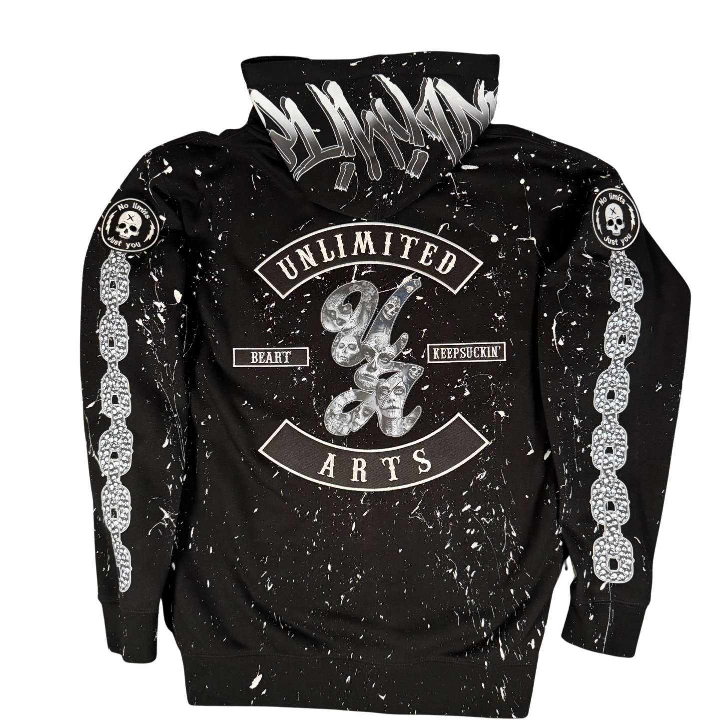 Unlimited Exclusive Zip-Up Hoodie- Black and White