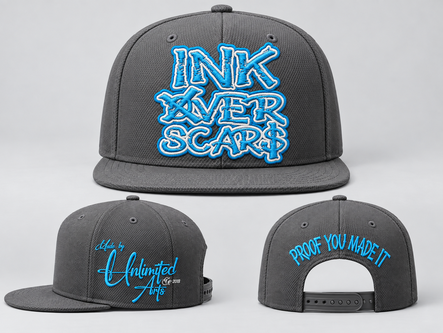 Ink Over Scars Snapback Caps