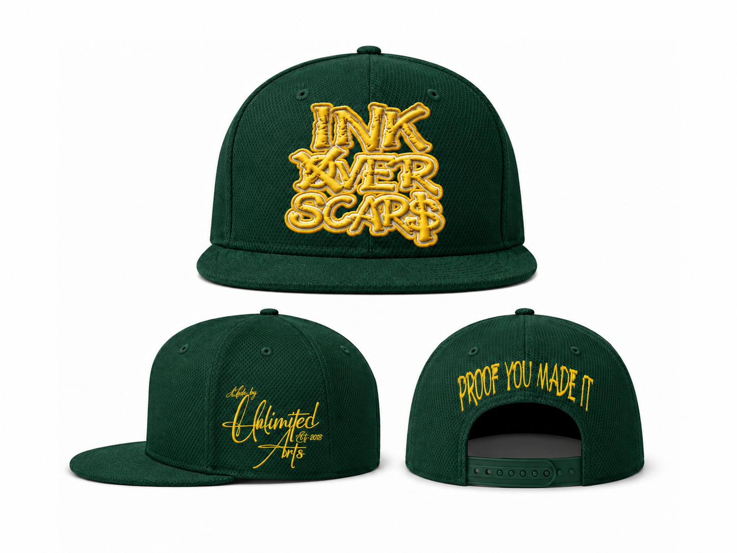 Ink Over Scars Snapback Caps