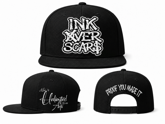 Ink Over Scars Snapback Caps