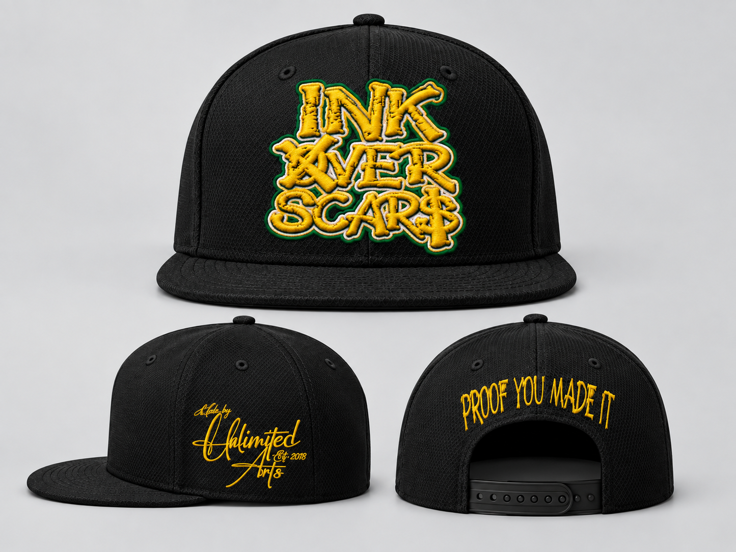 Ink Over Scars Snapback Caps