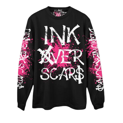 Ink Over Scars Long Sleeve Tee- Pink Edition