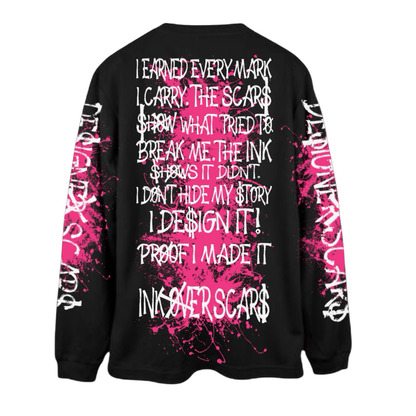 Ink Over Scars Long Sleeve Tee- Pink Edition