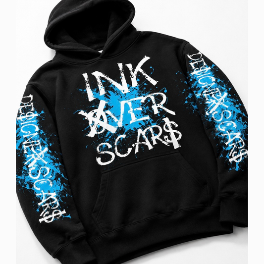 Ink Over Scars Hoodie- Electric Blue Edition