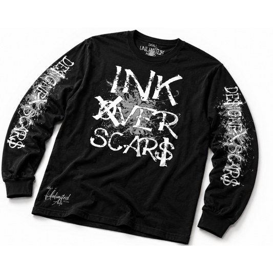Ink Over Scars Oversized Long Sleeve Tee- Classic