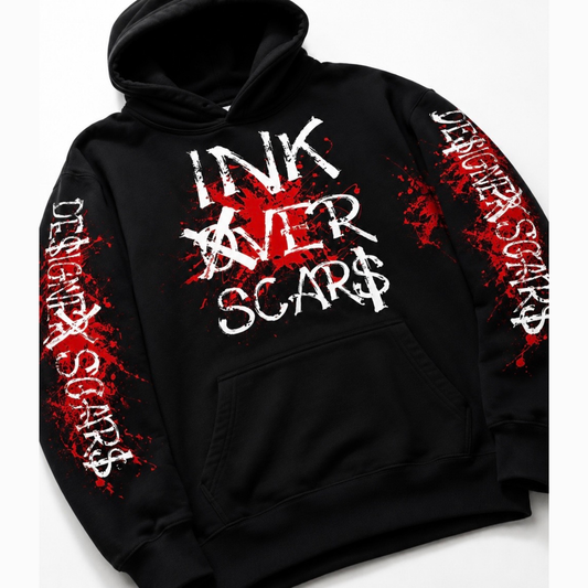 Ink Over Scars Hoodie- Blood Red Edition