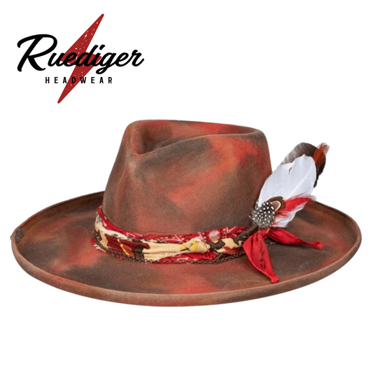 Phoenix - Fashionable Handcrafted Distressed Fedora Hat from Ruediger Hats