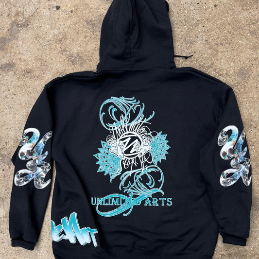 Unlimited Teal skull Mandela Hoodie