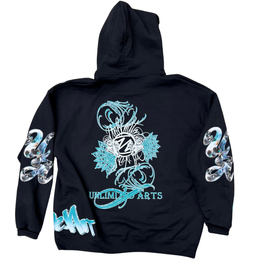 Unlimited Teal skull Mandela Hoodie