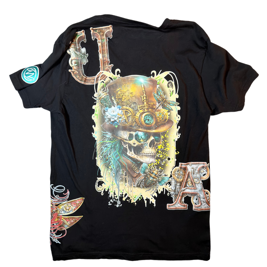 Steampunk Skull Vneck Tee
