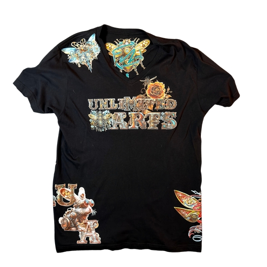 Steampunk Skull Vneck Tee