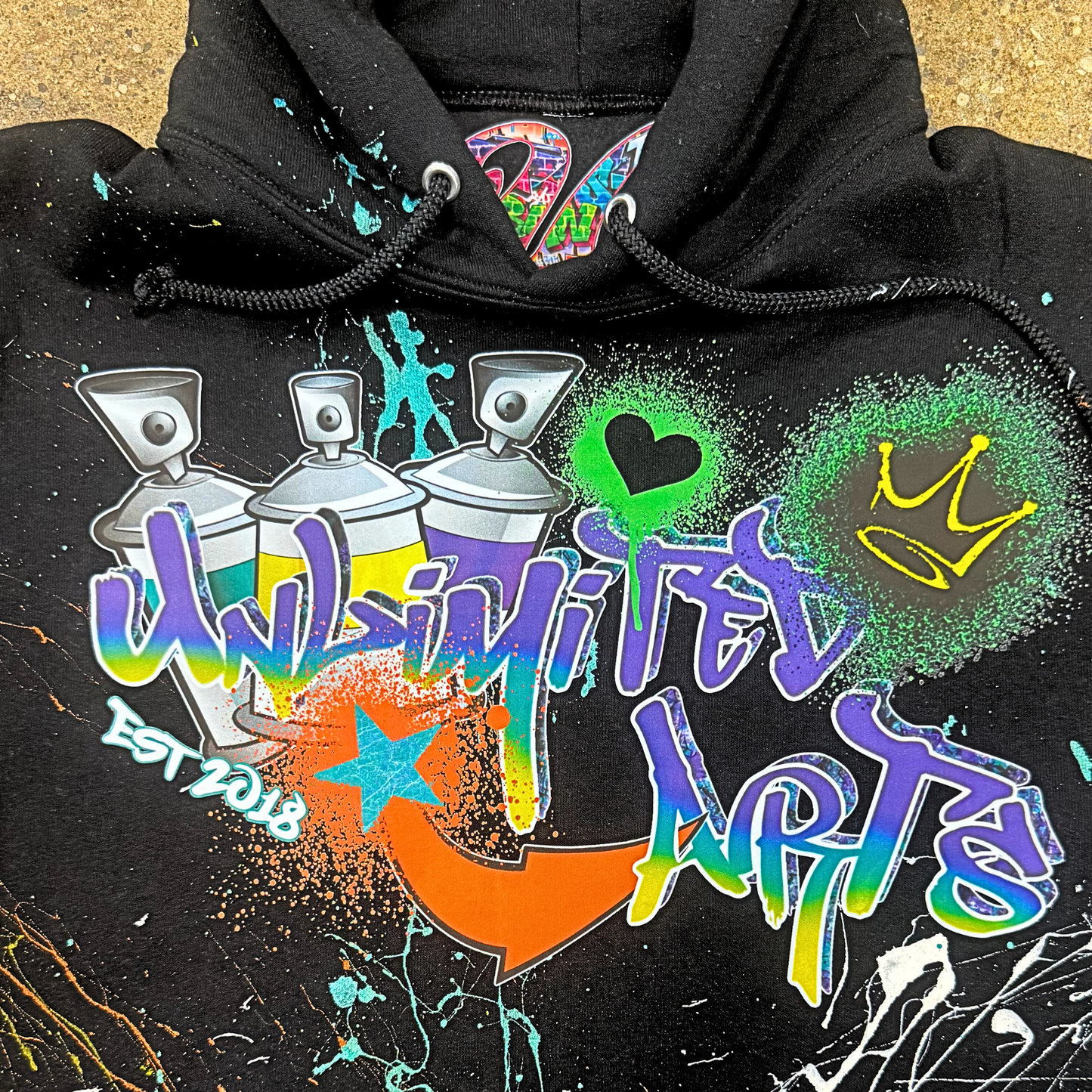 Unlimited Arts Graffiti Pull Over Hoodie