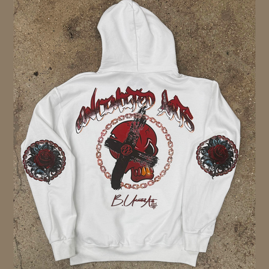 Unlimited Arts Cuts like a Thorn White Hoodie