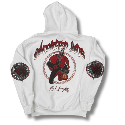 Unlimited Arts Cuts like a Thorn White Hoodie