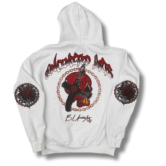 Unlimited Arts Cuts like a Thorn White Hoodie