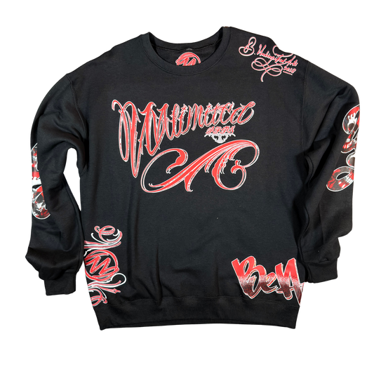 Unlimited Arts Blood Skull Puzzle Crewneck Sweatshirt