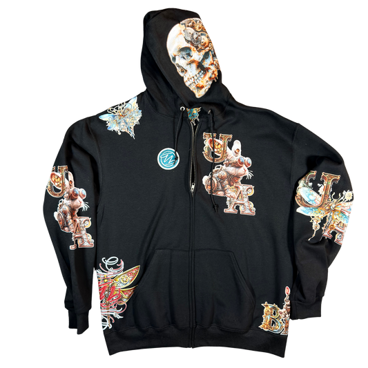 Unlimited Arts Steampunk Bunny Zip-Up Hoodie