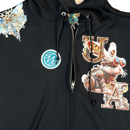 Unlimited Arts Steampunk Bunny Zip-Up Hoodie