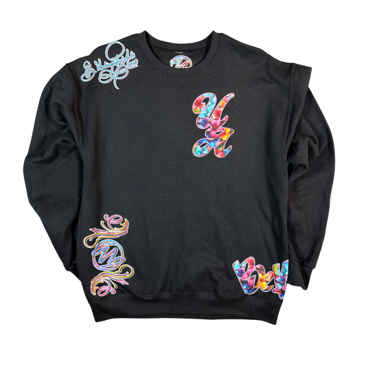 Unlimited Arts Waterdrop Crewneck Black Sweatshirt