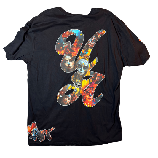 Unlimited Arts Dia de Muertos Tee with patches