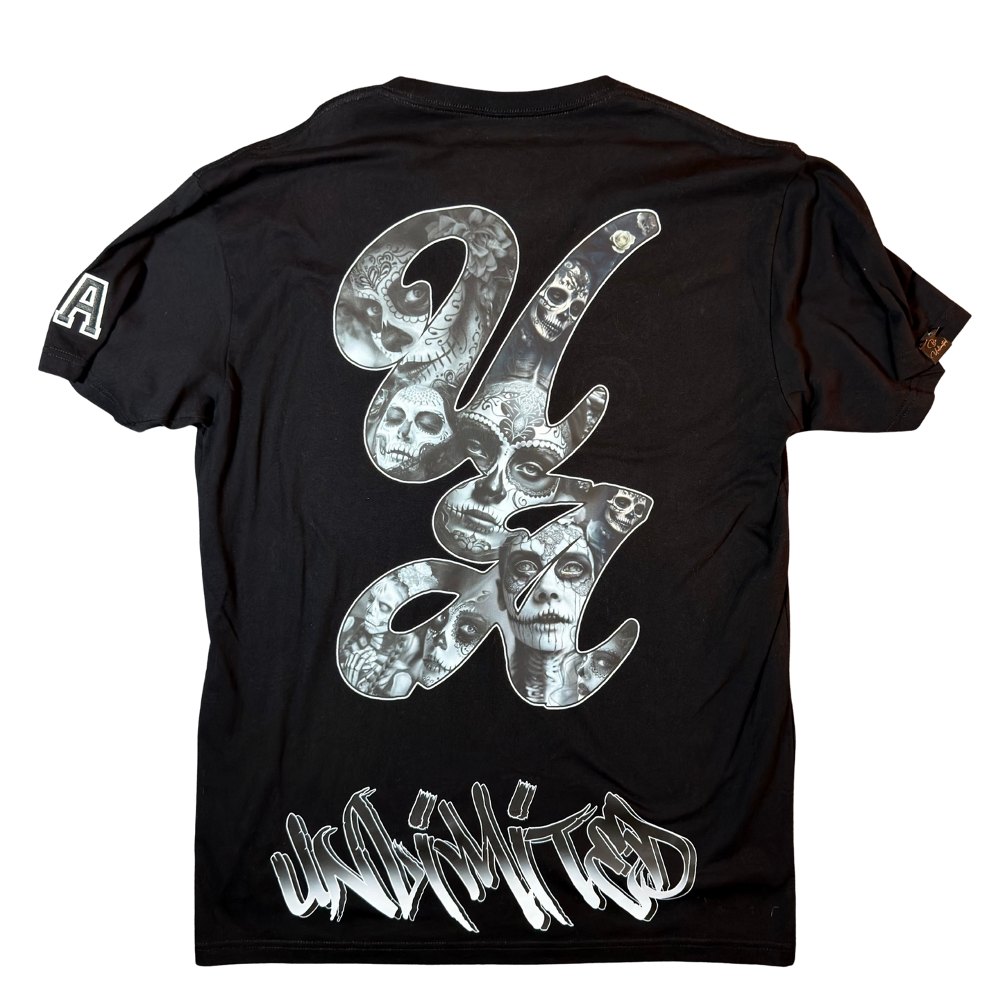 Unlimited Arts Dia de Muertos Tee with patches